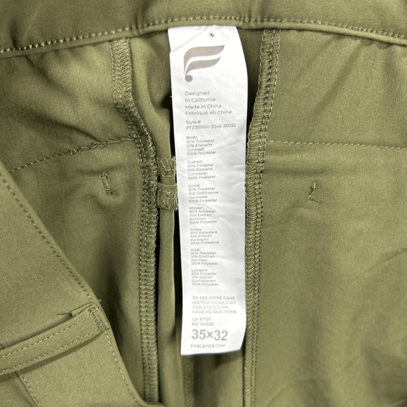 Fabletics The‎ Only Pants Mens 35x30* Army Green Stretch Active Performance Golf - Picture 4 of 8